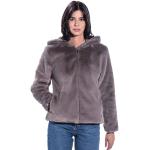 Abrigos grises de sintético con capucha  talla XL para mujer 