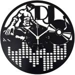 Instant Karma Clocks Reloj de Pared DJ Deejay Disco Música Plano Vinilo Idea Regalo, Madera HDF, Negro