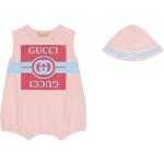 Mamelucos rosa pastel con logo Gucci para bebé 