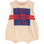 Mamelucos beige de algodón con logo Gucci para bebé 