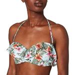 IRIS & LILLY Parte de Arriba de Bikini Bandeau Mujer, Verde Menta Pálido Tropical, 42