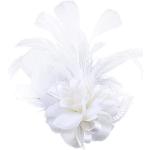 Horquillas blancas de tela para novia vintage para mujer 