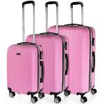 Set de maletas rosas con mango telescópico para mujer 