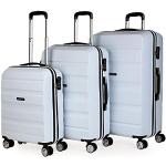 Set de maletas blancas con mango telescópico para mujer 