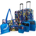 Set de maletas de poliester con separadores interiores en pack de 8 piezas para mujer 