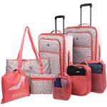 Set de maletas de poliester con separadores interiores en pack de 8 piezas para mujer 