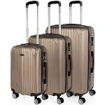 Set de maletas doradas rebajadas con mango telescópico para mujer 
