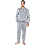 Pijamas largos grises de algodón informales Italian Fashion If con volantes talla XL para hombre 