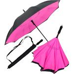 Paraguas rosa neón de poliester para mujer 