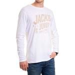 Camisetas deportivas blancas de algodón tallas grandes manga larga con cuello redondo Jack Jones talla XXL para hombre 