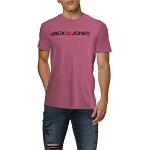 Camisetas rosas de manga corta manga corta con cuello redondo Jack Jones talla XL para hombre 
