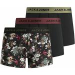 Calzoncillos bóxer negros rebajados tallas grandes con logo Jack Jones con motivo de flores talla XL para hombre 