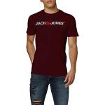 Camisetas rojas de algodón de manga corta manga corta con logo Jack Jones talla L para hombre 