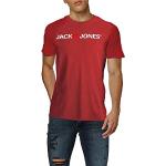 Camisetas rojas de algodón de manga corta manga corta con logo Jack Jones talla XL para hombre 