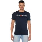 Camisetas azul marino de manga corta rebajadas manga corta con logo Jack Jones talla S para hombre 