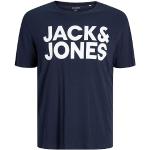 Camisetas azul marino de manga corta rebajadas tallas grandes con logo Jack Jones talla 7XL para hombre 