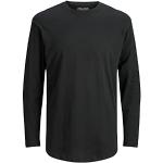 Camisetas orgánicas negras de algodón de manga larga rebajadas manga larga Jack Jones talla L de materiales sostenibles para hombre 