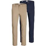 Pantalones chinos beige de algodón rebajados ancho W33 Jack Jones Jjimarco talla M para hombre 