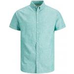 Camisas verdes de lino de lino  rebajadas informales Jack Jones para hombre 