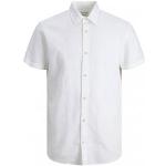 Camisas blancas de lino de lino  rebajadas informales Jack Jones para hombre 