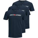 Camisetas azul marino de manga corta tallas grandes manga corta con cuello redondo Jack Jones talla 3XL para hombre 