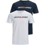 Camisetas azul marino de algodón de manga corta manga corta con cuello redondo con logo Jack Jones talla L para hombre 