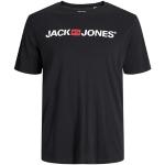 Camisetas negras de algodón de manga corta tallas grandes con cuello redondo con logo Jack Jones talla 6XL para hombre 