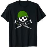 Jackass Military Helmet Skull & Crossbones Logo Camiseta