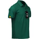 JACKETOWN Polos Hombres Polo Golf Manga Corta Secado Rápido Camisa Casual Deportes al Aire Libre Transpirable Camisa Hombres Regular Fit Camisetas Verano(Forest Green-2XL)