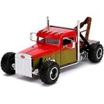 Jada Toys Fast & Furious Hobbs and Shaw Custom Peterbilt Truck, Escala 1:24, Puerta Abierta, Rueda Libre, Rojo/Amarillo