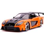 Jada Toys Fast & Furious Mazda RX-7-Coche de Juguete para Puertas Abiertas, Maletero y capó, Escala 1:24, Color Naranja metálico, Multicolor (253203058)