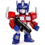 Jada Toys Transformers 253111003 Optimus Prime - Figura de Die-Cast, Ojos con luz, Pilas Incluidas, Accesorios, 10 cm, Rojo, Plateado y Azul