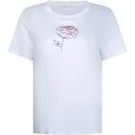 Camisetas blancas de tencel de manga corta rebajadas manga corta con cuello redondo con motivo de rosa talla XL para mujer 