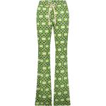 Pantalones estampados verdes de viscosa rebajados de verano tallas grandes bohemios talla XXL para mujer 