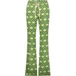 Pantalones estampados verdes de viscosa rebajados de verano bohemios talla M para mujer 