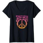 Janis Joplin Peace Art Nouveau Camiseta Cuello V