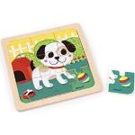 Puzzles multicolor de madera de madera Janod con motivo de perros para bebé 0-6 meses 