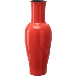 Jarrón florero de cerámica rojo naranja de Ø 21x52 cm