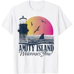 Jaws Amity Island Welcomes You Shark Fin Sunset Camiseta