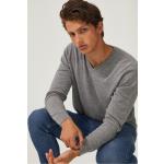 Jerséis grises de jersey de punto rebajados manga larga con cuello redondo de punto talla XL para hombre 