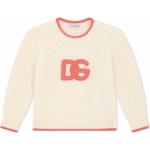 Jerséis blancos de lana con cuello redondo infantiles con logo Dolce & Gabbana 