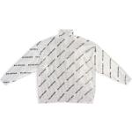 Jerséis grises de lana cuello vuelto manga larga con cuello alto con logo Balenciaga de materiales sostenibles para mujer 