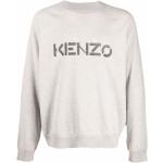Jerséis grises de algodón cuello redondo rebajados manga larga con cuello redondo con logo KENZO Logo para hombre 