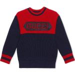 Jerséis azules de lana de punto infantiles con logo Gucci 