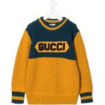 Jerséis amarillos de lana de punto infantiles con logo Gucci 