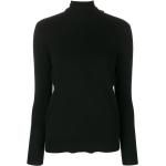 Jerséis negros de jersey de manga larga manga larga con escote V de punto con lazo talla L de materiales sostenibles para mujer 