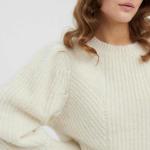 Jerséis blancos de poliester cuello redondo de otoño con cuello redondo Vero Moda de materiales sostenibles para mujer 