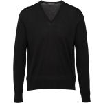 Jerséis negros de jersey de punto manga larga con escote V de punto Prada para hombre 