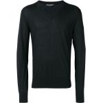 Jerséis negros de jersey de punto manga larga con escote V de punto Dolce & Gabbana para hombre 