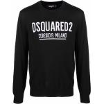 Jerséis negros de jersey de punto manga larga con cuello redondo con logo Dsquared2 para hombre 